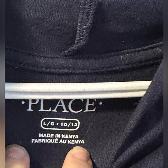 Children’s Place - long tshirt hoodie sleeve two tone navy - Picture 3 of 4